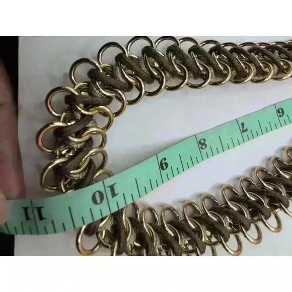 Chicos Champagne Rhinestone Gold Chain Necklace - Picture 5 of 5